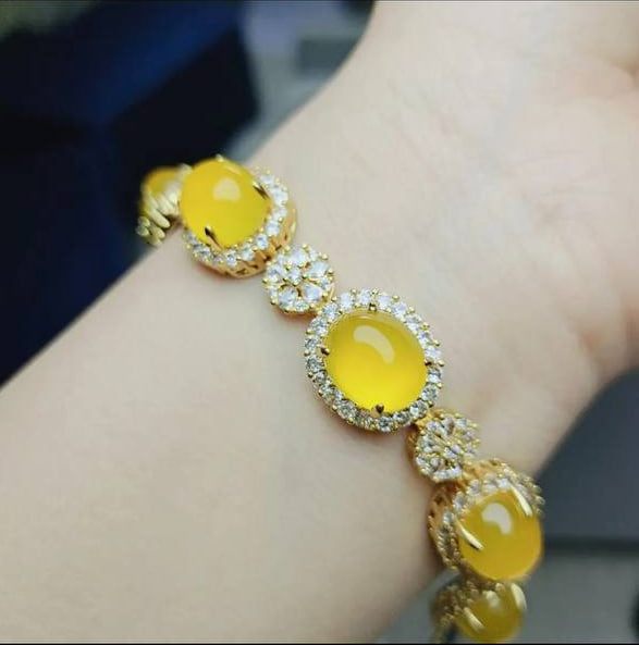 Heart of the Ocean Agate Gemstone Bracelet