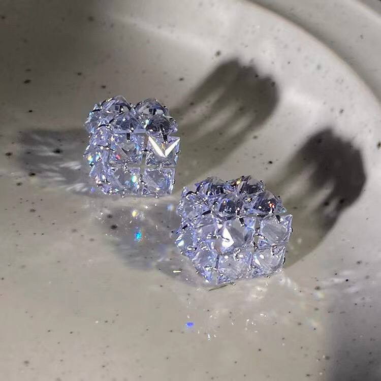 Zircon Cube Earrings