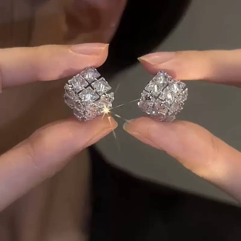 Zircon Cube Earrings