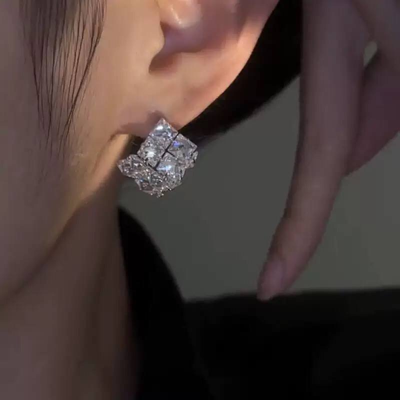 Zircon Cube Earrings
