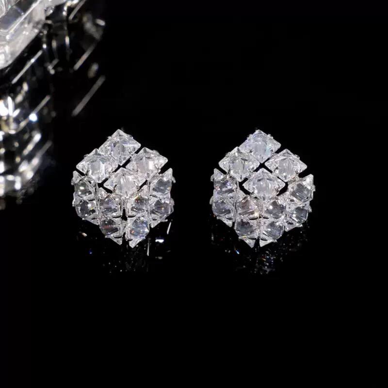 Zircon Cube Earrings