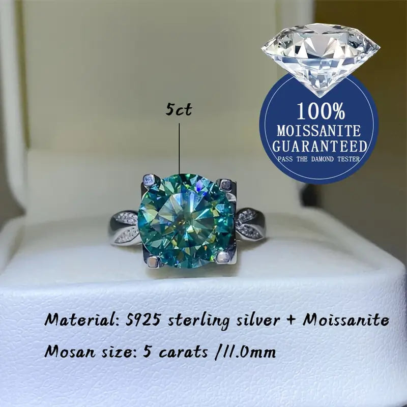 Dainty 5ct Moissanite Ring –Hip-Hop Luxe Style, Everyday Stackable Jewelry