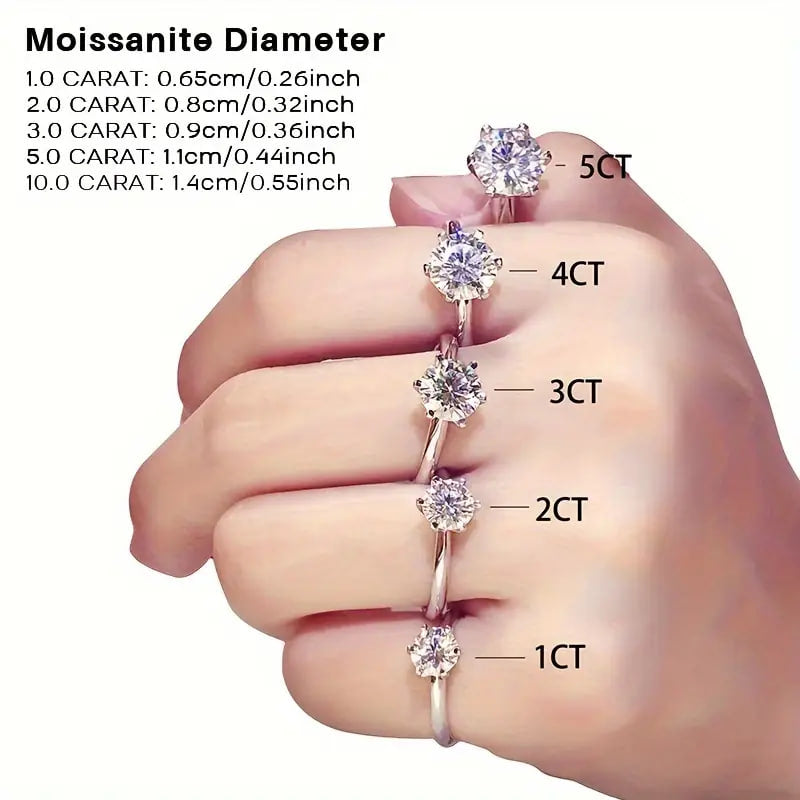 Moissanite Ring 925 Silver