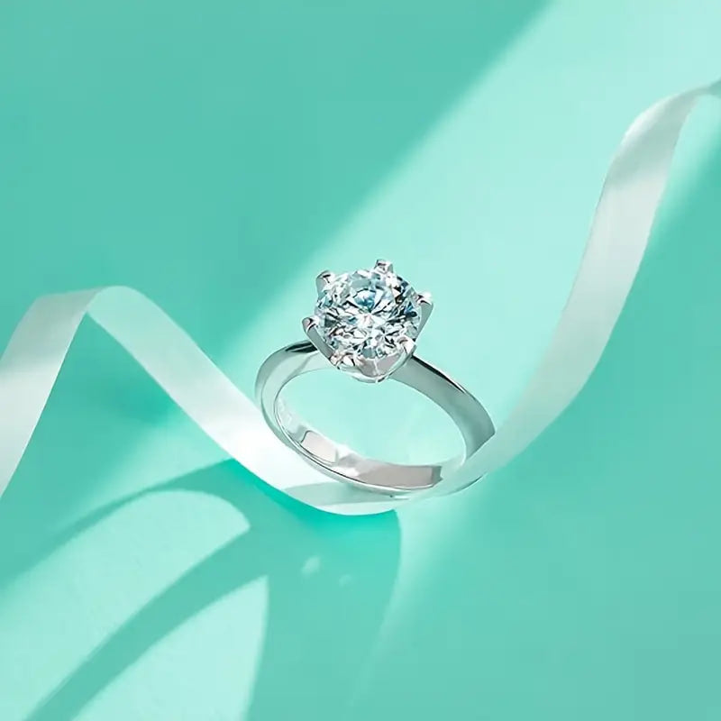 Moissanite Ring 925 Silver