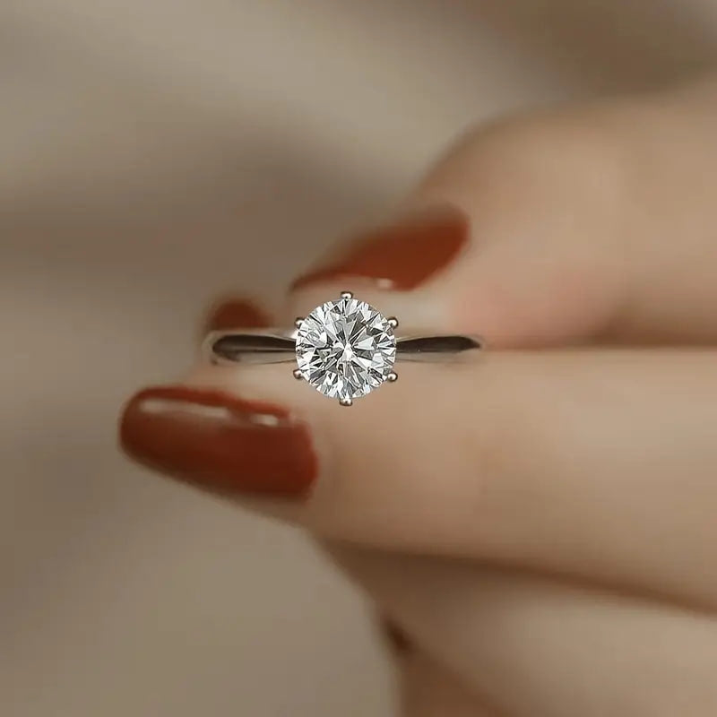 Moissanite Ring 925 Silver
